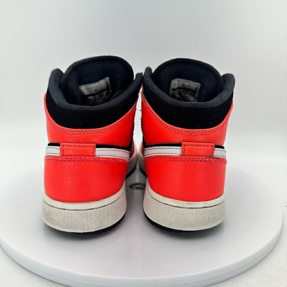 Nike Air Jordan 1 Mid Youth Size 4.5Y 554725-061 Infrared Black White Shoes - Picture 6 of 13